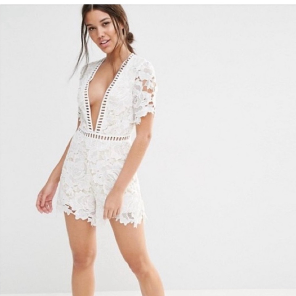 Missguided White Lace Romper